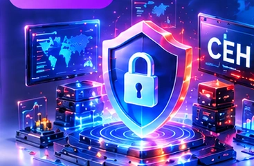 3D cybersecurity shield, padlock and security dashboards